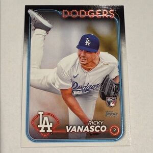 Topps Dodgers Pitcher Trading Card - Blue and White